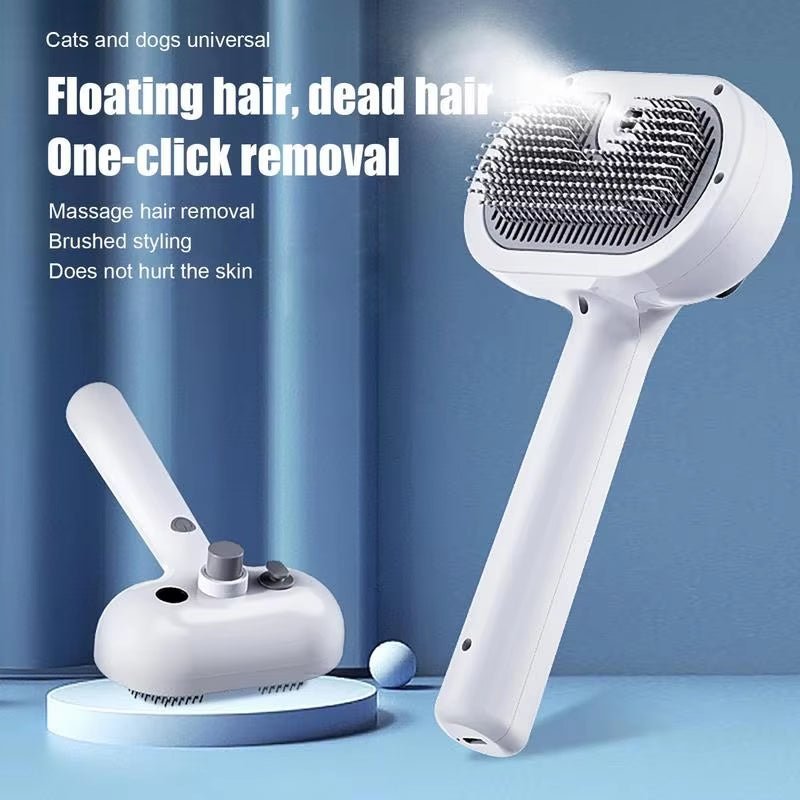 Pet Self-Cleaning Hair Remover Brush - Grooming Tool for Dogs & Cats - PureJoy