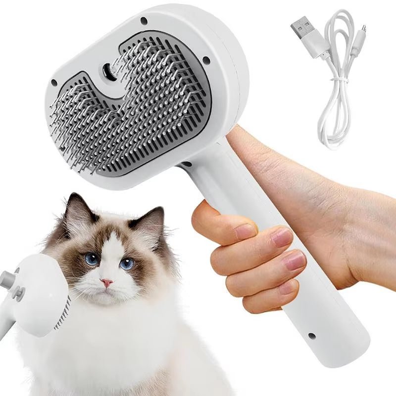 Pet Self-Cleaning Hair Remover Brush - Grooming Tool for Dogs & Cats - PureJoy