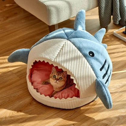 Luxury Plush Shark Pet Bed - PureJoy