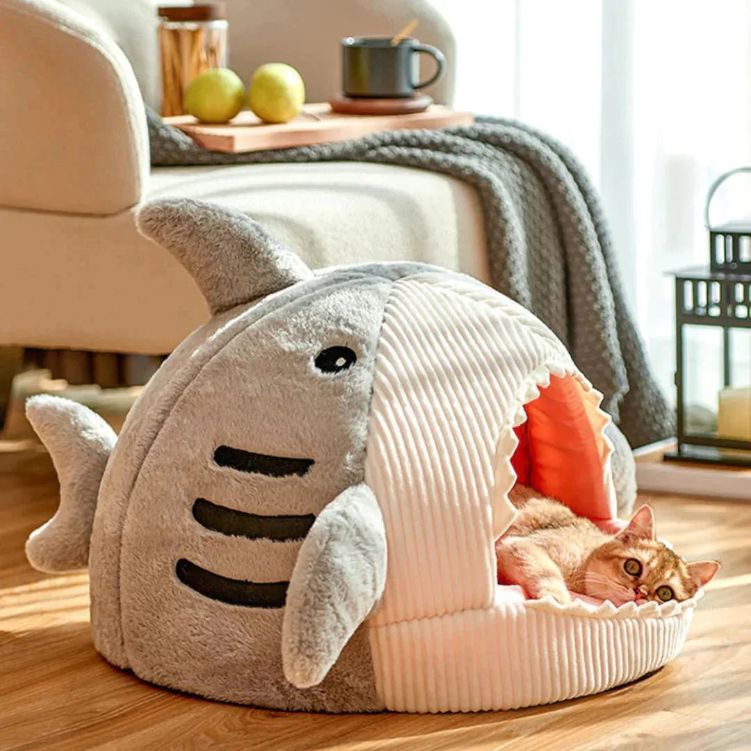 Luxury Plush Shark Pet Bed - PureJoy