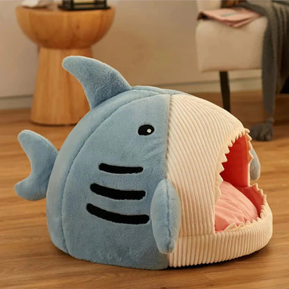 Luxury Plush Shark Pet Bed - PureJoy